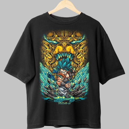 Tricou Anime Dragon Ball – Gogeta vs Dragonul Legendar negru