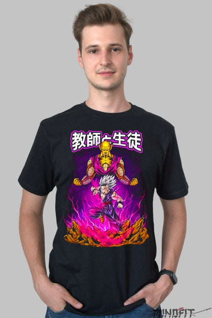 Tricou Anime Dragon Ball – Gohan Beast & Piccolo Orange Master Duo barbat negru