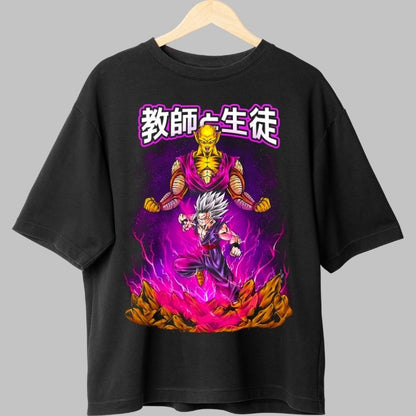Tricou Anime Dragon Ball – Gohan Beast & Piccolo Orange Master Duo negru