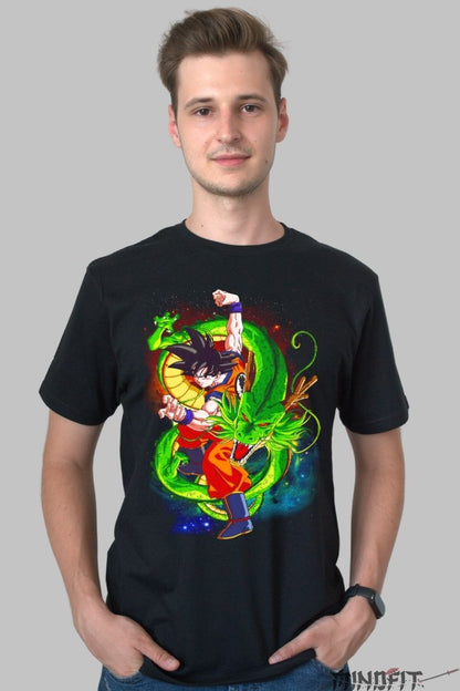 Tricou Anime Dragon Ball – Goku & Shenron Cosmic Wish barbat negru