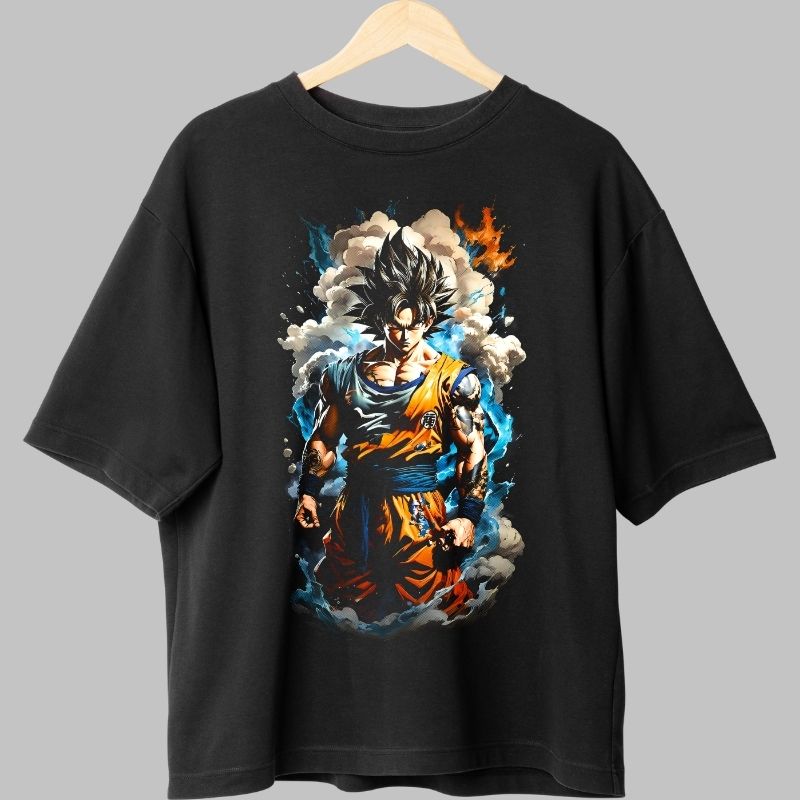 Tricou Anime Dragon Ball -Goku Aura Cinematic negru