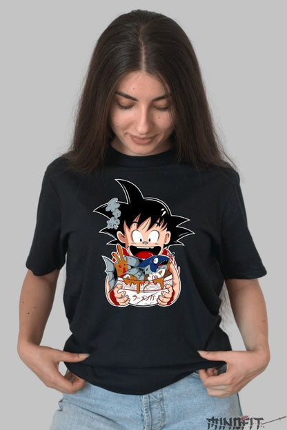 Tricou Anime Dragon Ball – Goku si Ramen-ul Monstru dama negru