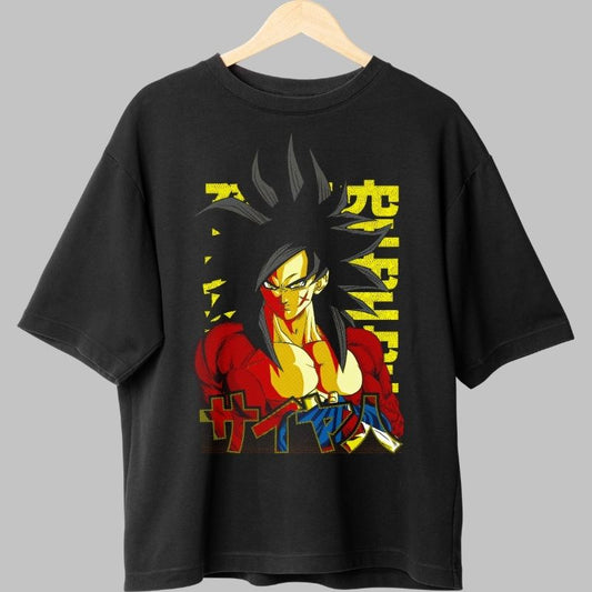 Tricou Anime Dragon Ball – Goku Super Saiyan 4 Vintage Strike negru
