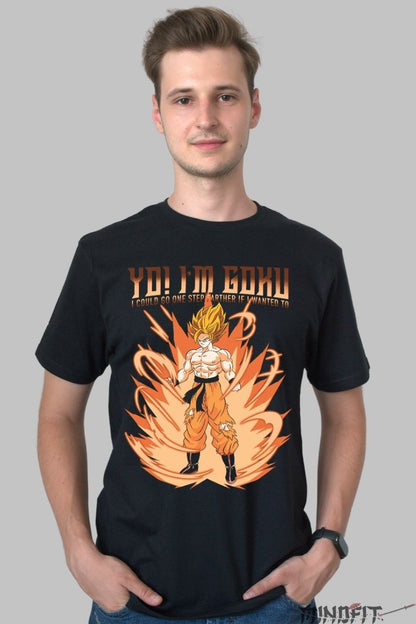 Tricou Anime Dragon Ball – Goku Super Saiyan Statement barbat negru