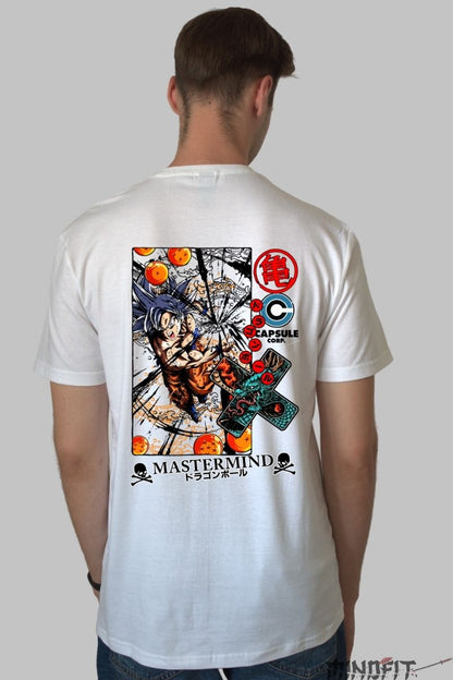 Tricou Anime Dragon Ball Goku Ultra Instinct Mastermind barbat alb