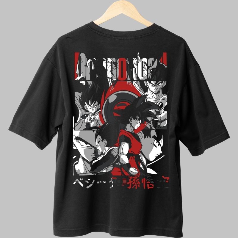 Tricou Anime Dragon Ball – Goku vs Vegeta Contrast Epic negru fata