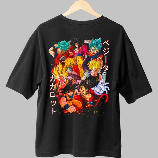 Tricou Anime Dragon Ball – Goku vs Vegeta Evolution negru fata