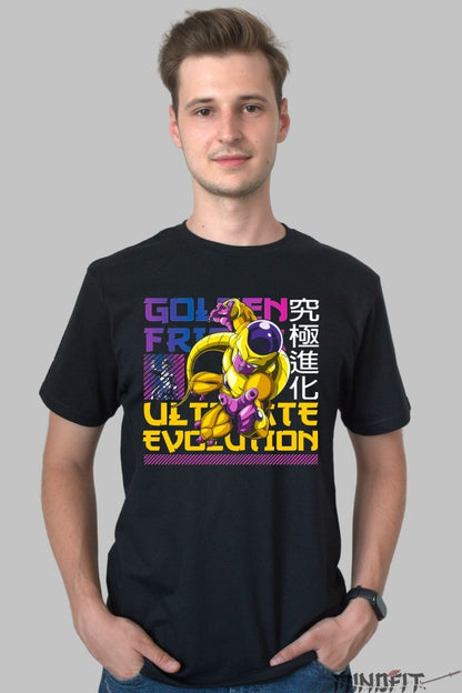 Tricou Anime Dragon Ball – Golden Frieza Evolution barbat negru