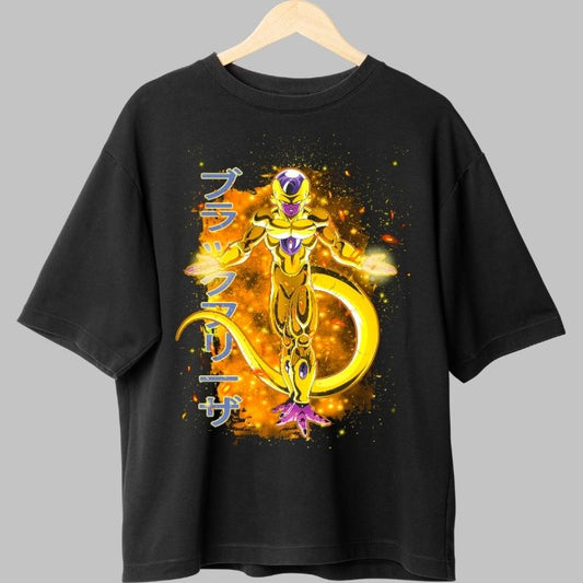 Tricou Anime Dragon Ball – Golden Frieza in Flames negru