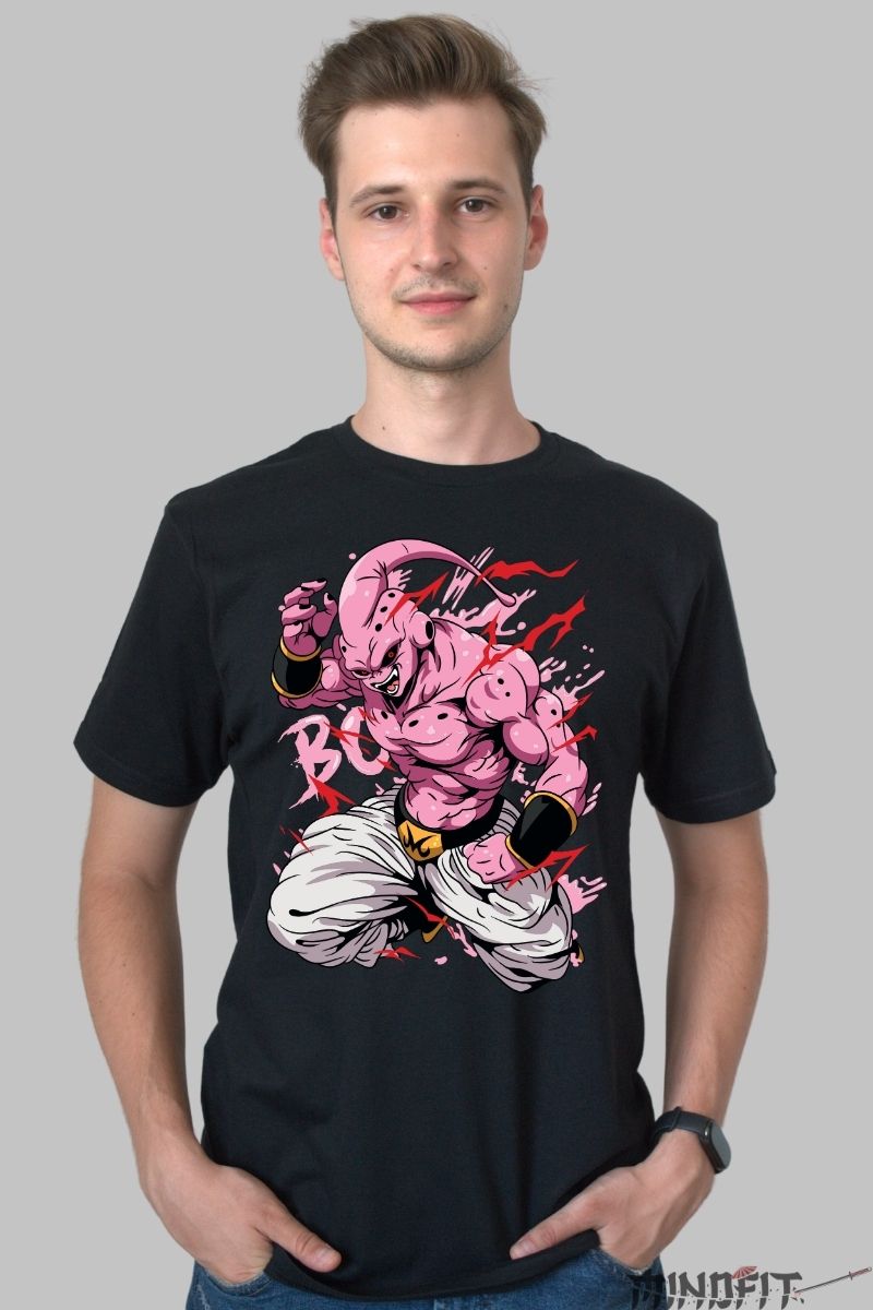 Tricou Anime Dragon Ball – Kid Buu Rage Mode barbat negru