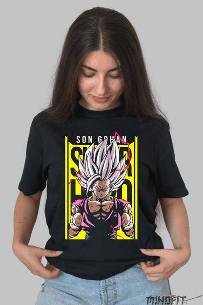 Tricou Anime Dragon Ball Son Gohan Super Hero dama negru