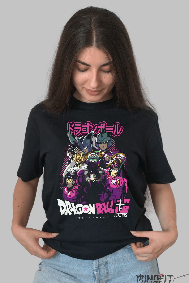 Tricou Anime Dragon Ball Super Characters Collage dama negru