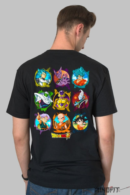 Tricou Anime Dragon Ball Super -Eroii si Rufctorii barbat negru spate