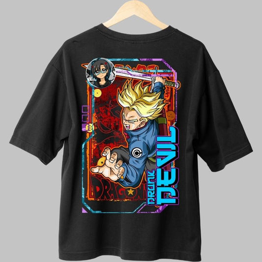 Tricou Anime Dragon Ball – Trunks Devil Attack negru fata