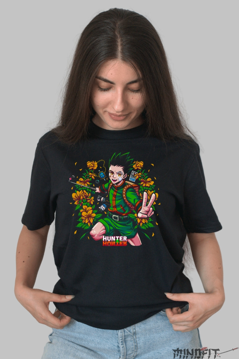 Tricou Anime Hunter x Hunter - Feitan Aura Intunecata Dama Negru