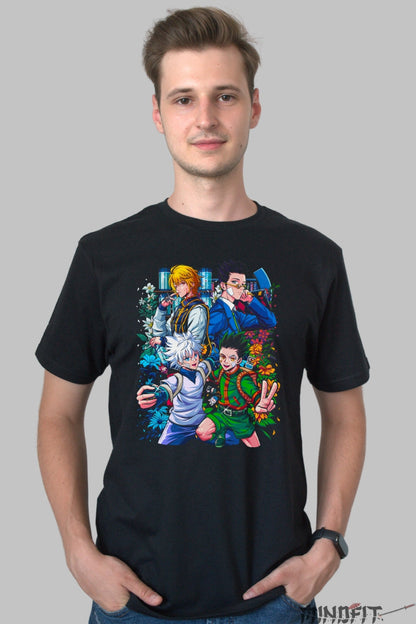 Tricou Anime Hunter x Hunter - Killua God Speed Aura Fulgeratoare Barbat Negru
