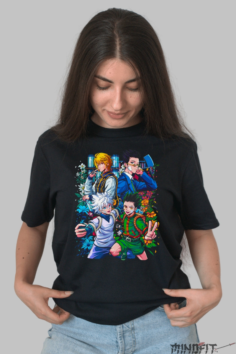 Tricou Anime Hunter x Hunter - Killua God Speed Aura Fulgeratoare Dama Negru