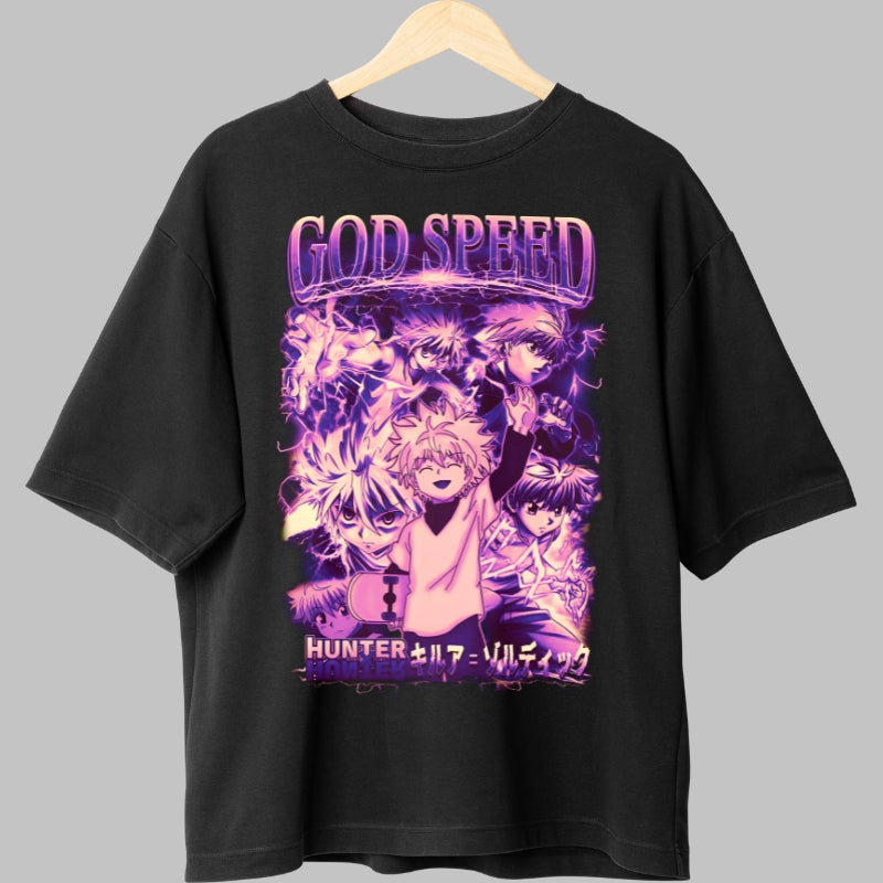 Tricou Anime Hunter x Hunter - Killua God Speed Aura Fulgeratoare Fata