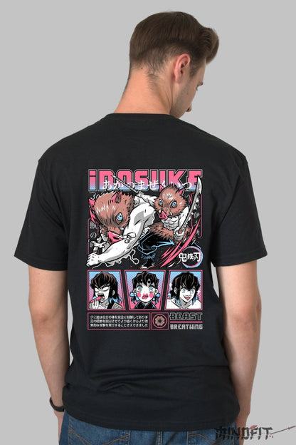 Tricou Anime Inosuke - Bestia Neimblanzita Barbat Negru
