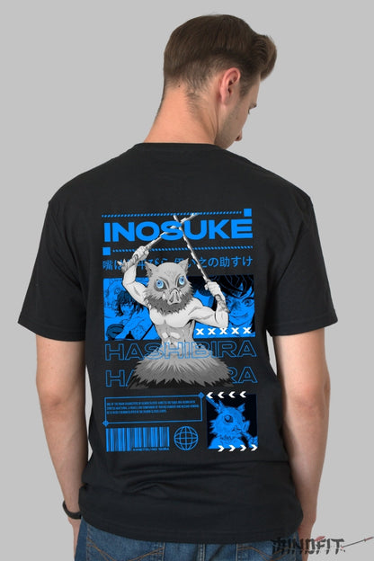 Tricou Anime Inosuke Hashibira - Furia Mistica Barbat Negru