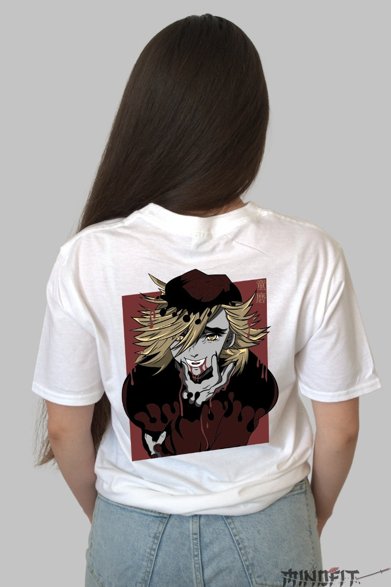 Tricou Anime Demon Slayer  - Doma Putere Seducatoare Dama alb