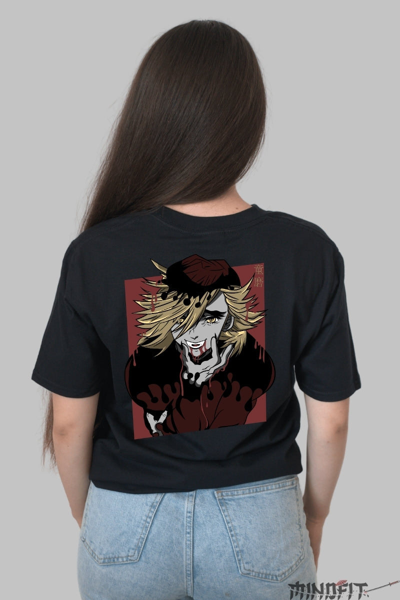 Tricou Anime Demon Slayer  - Doma Putere Seducatoare Dama Negru