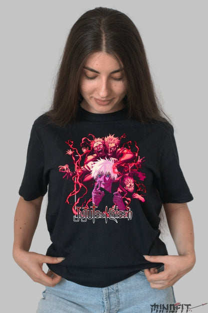 Tricou Anime Jujutsu Kaisen - Aura Blestemelor Supreme Dama Negru