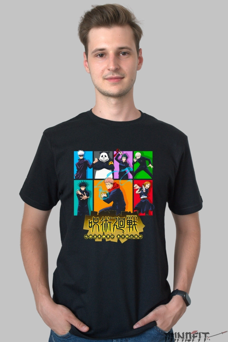 Tricou Anime Jujutsu Kaisen - Blestemul Energiei Intunecate Barbat Negru