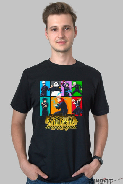 Tricou Anime Jujutsu Kaisen - Blestemul Energiei Intunecate Barbat Negru