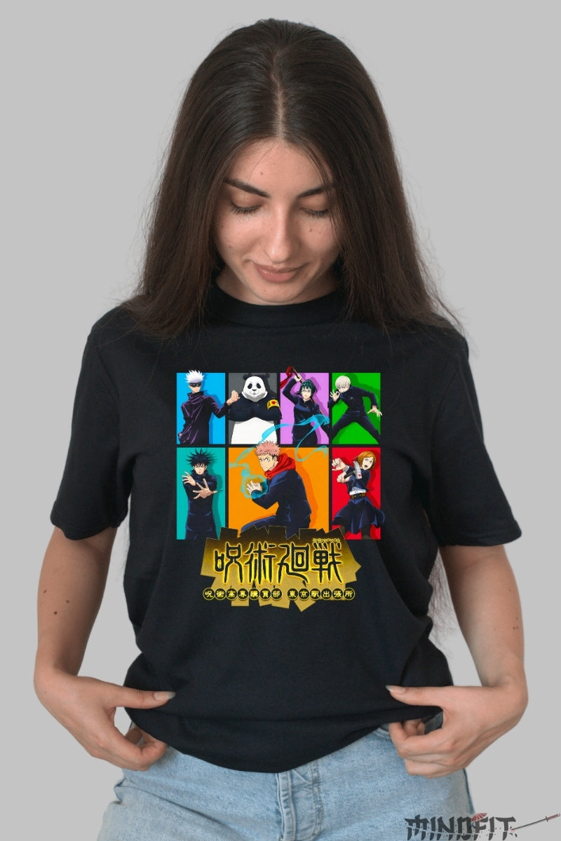 Tricou Anime Jujutsu Kaisen - Blestemul Energiei Intunecate Dama Negru