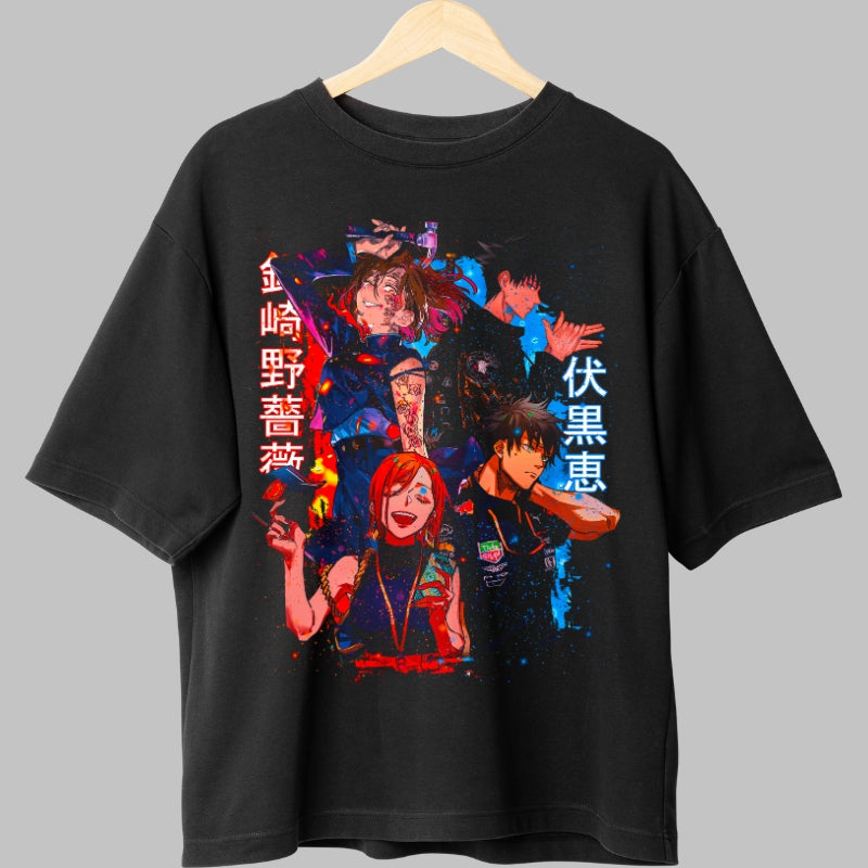 Tricou Anime Jujutsu Kaisen - Echipa Blestemelor si Curajului Fata