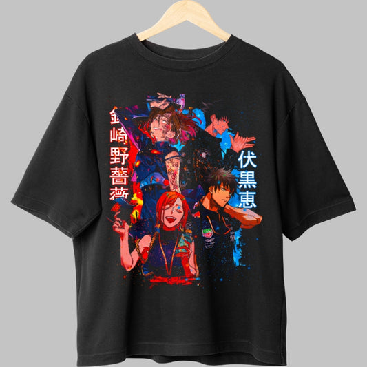 Tricou Anime Jujutsu Kaisen - Echipa Blestemelor si Curajului Fata