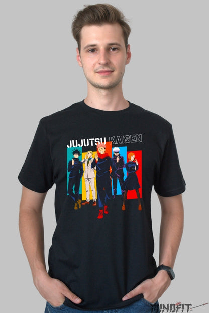 Tricou Anime Jujutsu Kaisen - Echipa Jujutsu la Putere Maxima Barbat Negru