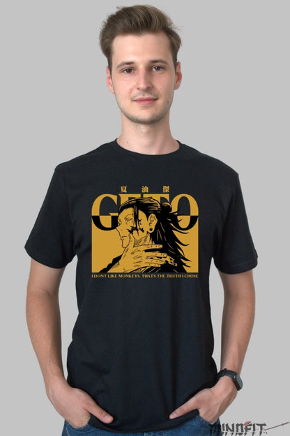 Tricou Anime Jujutsu Kaisen - Geto Adevar Intunecat Barbat Negru