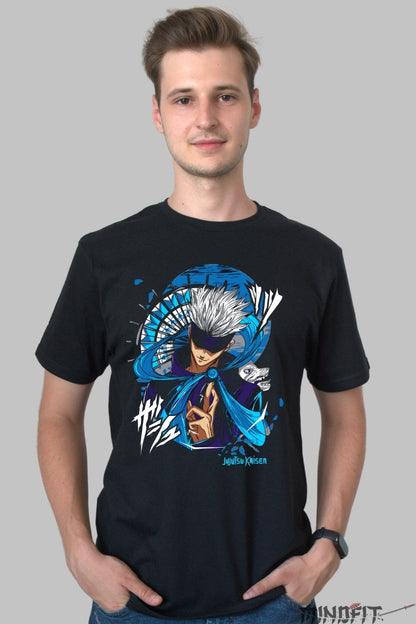 Tricou Anime Jujutsu Kaisen - Gojo Infinitul Absolut Barbat Negru