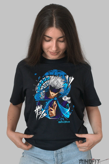 Tricou Anime Jujutsu Kaisen - Gojo Infinitul Absolut Dama Negru