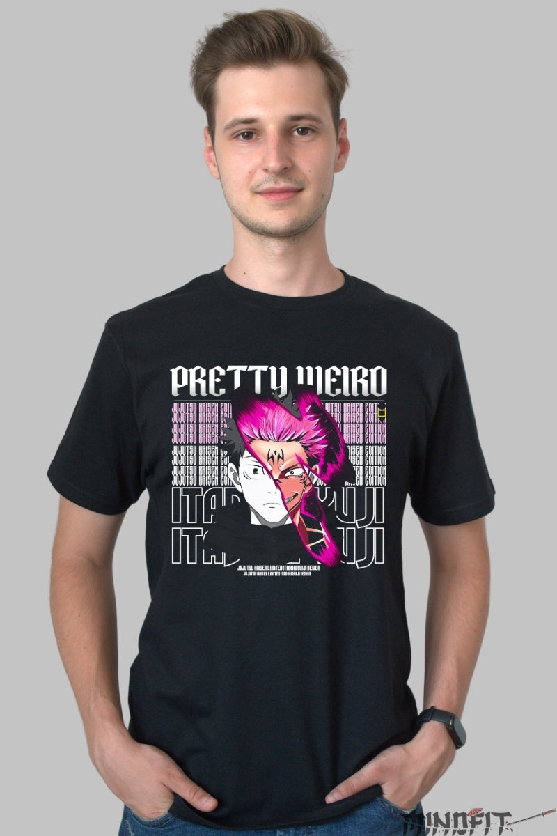 Tricou Anime Jujutsu Kaisen - Itadori vs Sukuna Dualitate Blestemata Barbat Negru