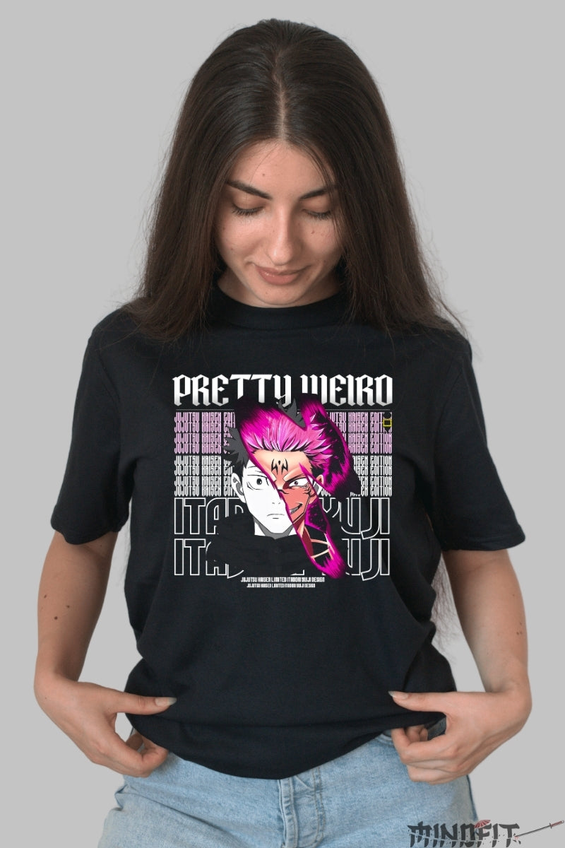 Tricou Anime Jujutsu Kaisen - Itadori vs Sukuna Dualitate Blestemata Dama Negru