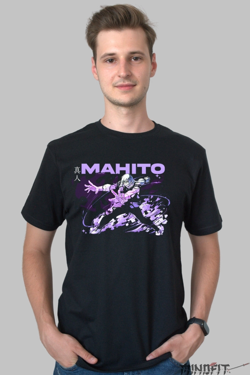 Tricou Anime Jujutsu Kaisen - Mahito Blestemul Deformat Barbat Negru