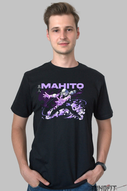 Tricou Anime Jujutsu Kaisen - Mahito Blestemul Deformat Barbat Negru