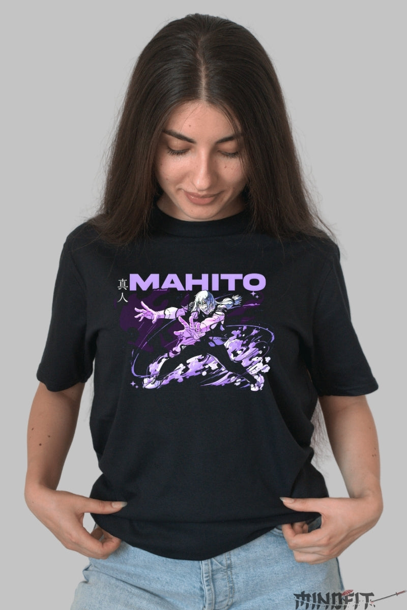 Tricou Anime Jujutsu Kaisen - Mahito Blestemul Deformat Dama Negru