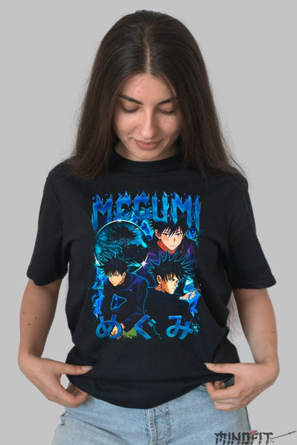 Tricou Anime Jujutsu Kaisen - Megumi Umbra Blestemata Dama Negru