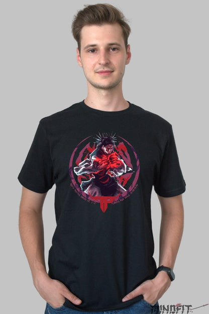 Tricou Anime Jujutsu Kaisen - Sukuna Furia Zeului Blestemat Barbat Negru