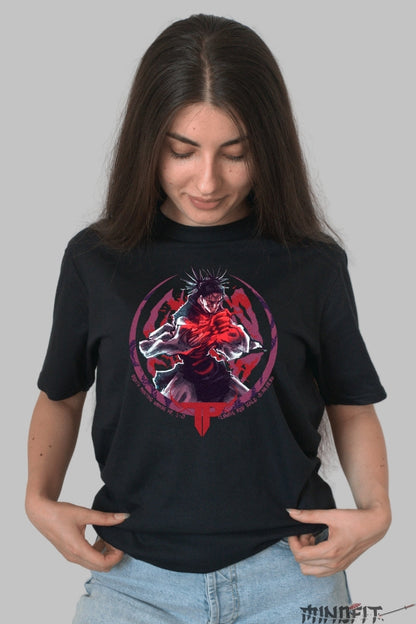 Tricou Anime Jujutsu Kaisen - Sukuna Furia Zeului Blestemat Dama Negru
