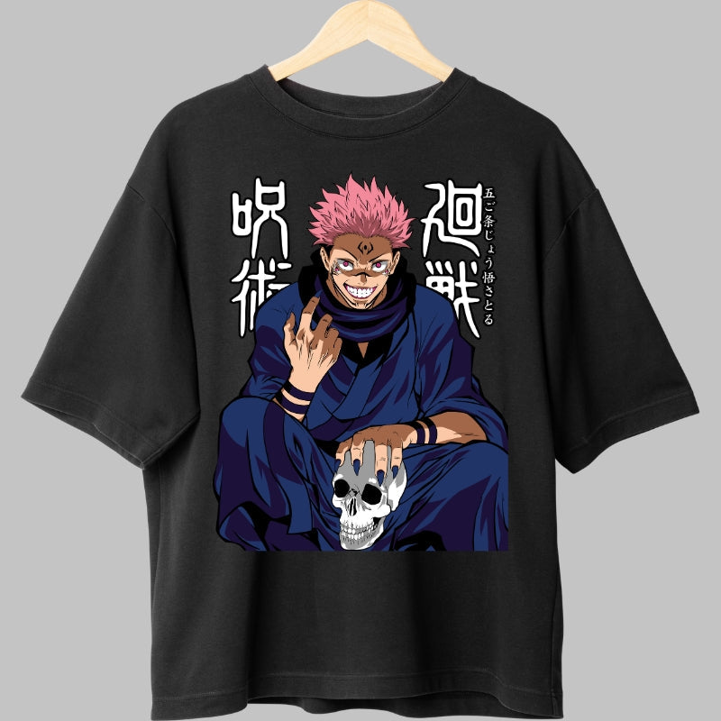 Tricou Anime Jujutsu Kaisen - Sukuna Rege Blestemat Fata
