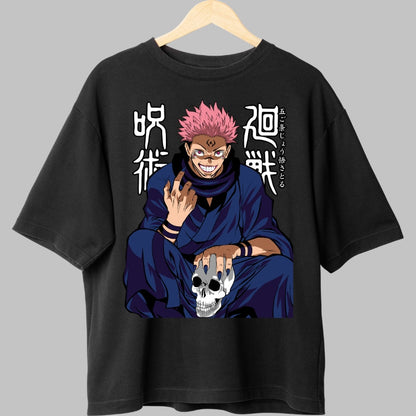 Tricou Anime Jujutsu Kaisen - Sukuna Rege Blestemat Fata
