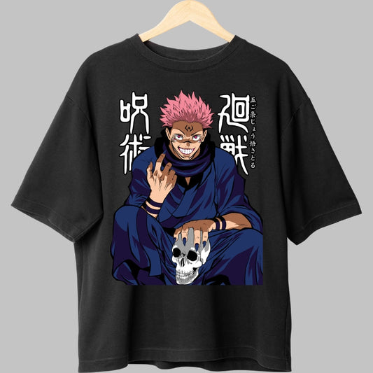 Tricou Anime Jujutsu Kaisen - Sukuna Rege Blestemat Fata