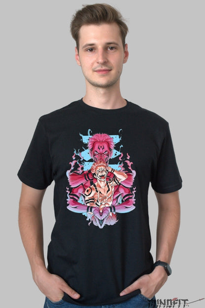 Tricou Anime Jujutsu Kaisen - Sukuna si Mahito Unirea Intunericului Barbat Negru