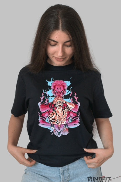 Tricou Anime Jujutsu Kaisen - Sukuna si Mahito Unirea Intunericului Dama Negru
