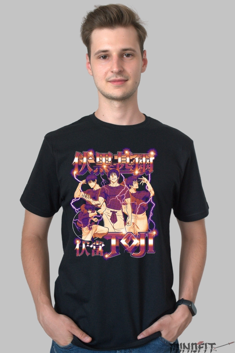 Tricou Anime Jujutsu Kaisen - Toji Fushiguro Aura Nimicitoare Barbat Negru